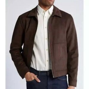 HART SCHAFFNER MARX Westwood Faux Suede Jacket coat XL Espresso brown - NEW